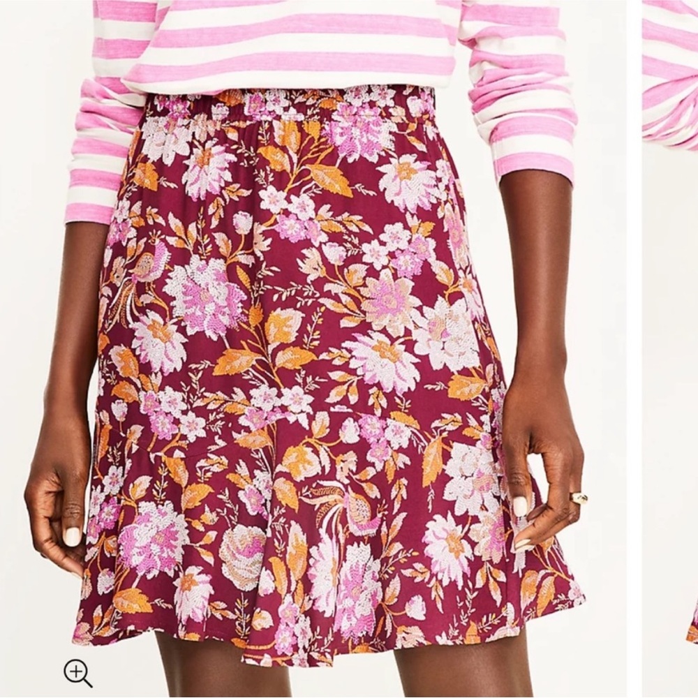 NWT LOFT Floral Tiered Flippy Skirt